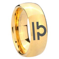 8MM Libra Horoscope Dome Polish Gold Tungsten Mens Ring