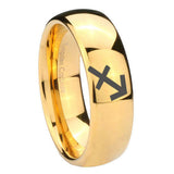 8mm-Sagittarius-Zodiac-Dome-Gold-Tungsten-Carbide-Wedding-Engraving-Ring