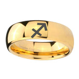 8mm-Sagittarius-Zodiac-Dome-Gold-Tungsten-Carbide-Wedding-Engraving-Ring
