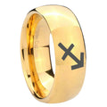 8MM Sagittarius Zodiac Dome Polish Gold Tungsten Ring For Him