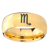5, 8mm Scorpio Horoscope Dome Gold Tungsten Ring