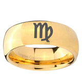 5, 8mm Virgo Zodiac Dome Gold Tungsten Ring