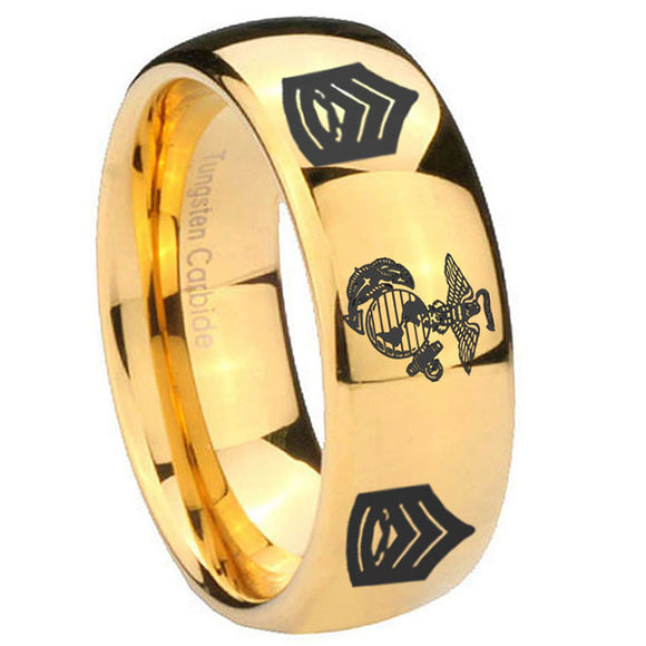 8mm-Marine-Army-Sergeant-Dome-Gold-Tungsten-Carbide-Wedding-Band-Mens