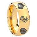10mm Marine Army Sergeant Dome Gold Tungsten Carbide Wedding Engagement Ring
