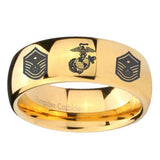 8mm-Marine-Chief-Master-Sergeant--Dome-Gold-Tungsten-Carbide-Mens-Wedding-Band