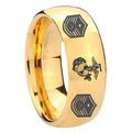 8MM Marine Chief Master Sergeant Dome Polish Gold Tungsten Ring