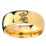 8mm-Fireman-Dome-Gold-Tungsten-Carbide-Men's-Engagement-Band