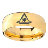 5, 8mm Pester Master Masonic Dome Gold Tungsten Ring