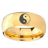 5, 8mm Yin Yang Dome Gold Tungsten Ring