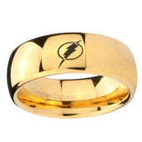 5, 8mm Flash Dome Polish Gold Men's Tungsten Carbide Rings