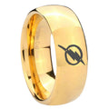 8MM Flash Dome Polish Gold Tungsten Ring For Men