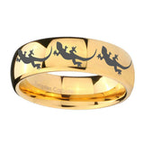 8mm-Multiple-Lizard-Dome-Gold-Tungsten-Carbide-Mens-Ring-Engraved