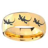 10mm Multiple Lizard Dome Gold Tungsten Ring