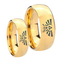 Zelda Skyward Sword Dome Gold Tungsten Wedding Set Ring