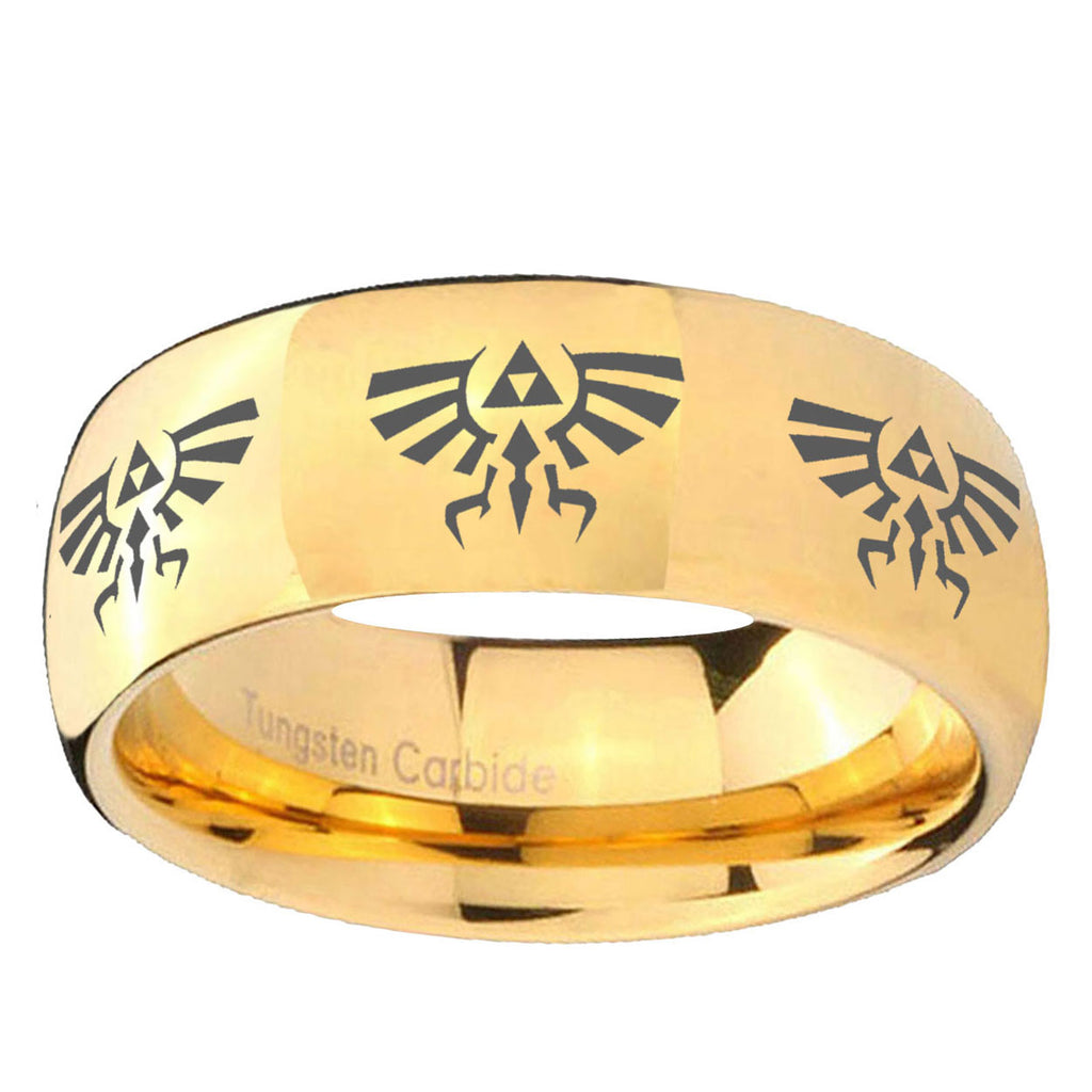 10mm Multiple Zelda Skyward Sword Dome Gold Tungsten Ring