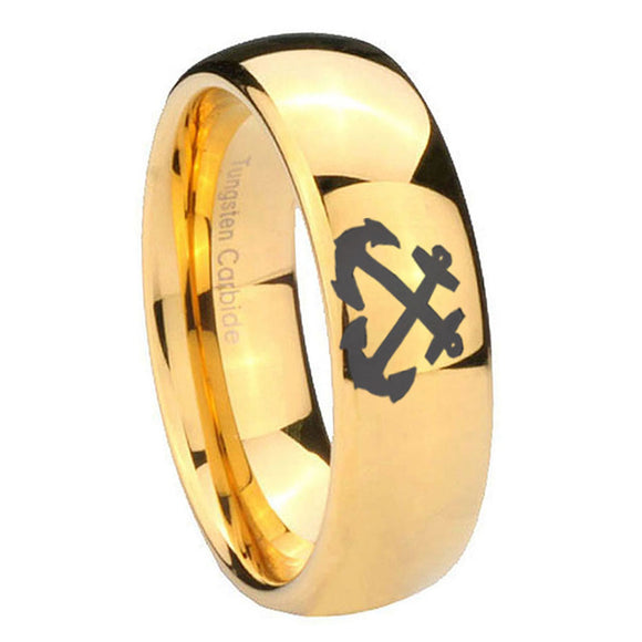 10mm-Anchor-Dome-Gold-Tungsten-Carbide-Mens-Engagement-Ring