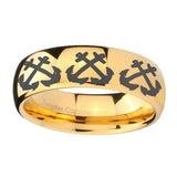 8mm-Multiple-Anchor-Dome-Gold-Tungsten-Carbide-Mens-Ring-Personalized