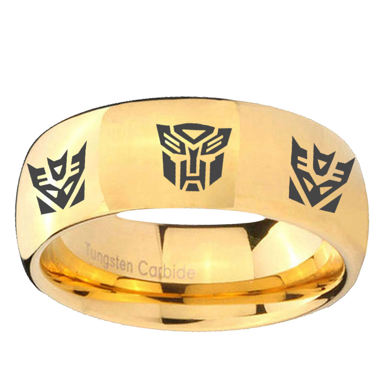 5MM Transformers Autobot Decepticon Dome Polish Gold Tungsten Ring