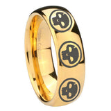 10mm-Multiple-Skull-Dome-Gold-Tungsten-Carbide-Mens-Ring-Personalized