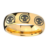 10mm-Multiple-Skull-Dome-Gold-Tungsten-Carbide-Mens-Ring-Personalized