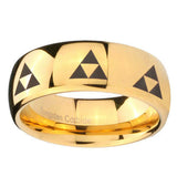 10mm-Multiple-Zelda-Triforce-Dome-Gold-Tungsten-Carbide-Mens-Ring-Personalized