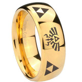 10mm-Legend-of-Zelda-Dome-Gold-Tungsten-Carbide-Mens-Wedding-Band