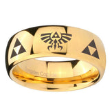 10mm-Legend-of-Zelda-Dome-Gold-Tungsten-Carbide-Mens-Wedding-Band