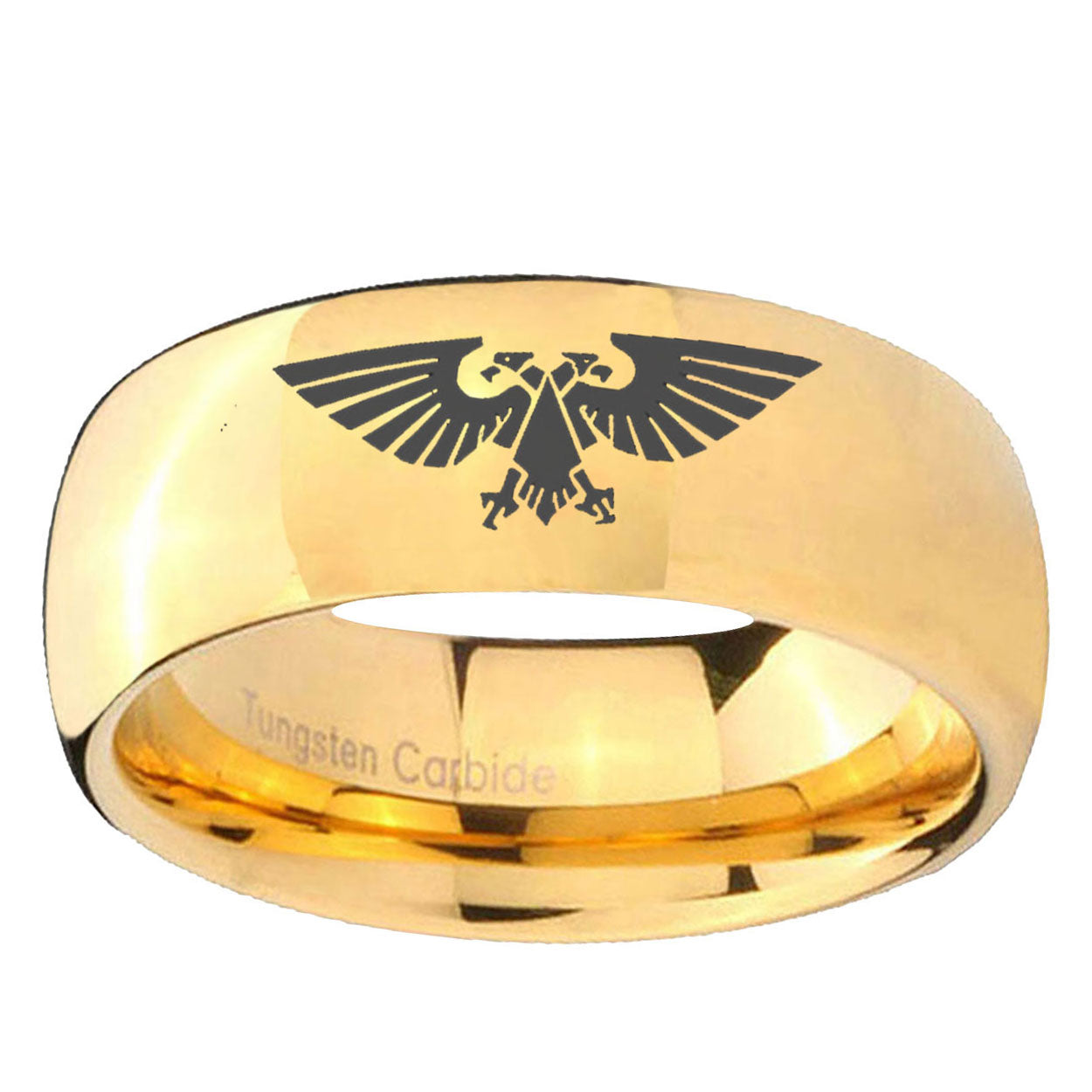 10mm Aquila Dome Gold Tungsten Ring