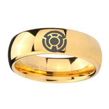 5, 8mm Yellow Lantern Dome Polish Gold Men's Tungsten Carbide Rings