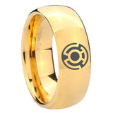 8mm Yellow Lantern Dome Polish Gold Men's Tungsten Carbide Rings