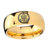 10mm-U.S.-Army-Dome-Gold-Tungsten-Carbide-Wedding-Band-Mens