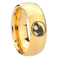 8MM Thundercat Dome Polish Gold Tungsten Wedding Band For Men