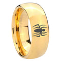 8MM Spiderman Dome Polish Gold Tungsten Wedding Band
