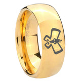 8mm Monarch Dome Gold Tungsten Carbide Mens Promise Ring