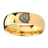 5, 8mm Lantern Corps Dome Polish Gold Men's Tungsten Carbide Rings