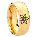 10mm American Atheist Dome Gold Tungsten Carbide Wedding Engraving Ring