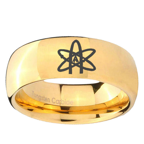 10mm American Atheist Dome GoldTungsten Ring