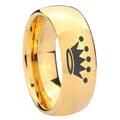 10mm Crown Dome Gold Tungsten Carbide Custom Ring for Men
