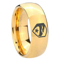 10mm GI Joe Eagle Dome Gold Tungsten Carbide Personalized Ring