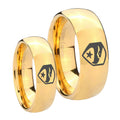 GI Joe Eagle Dome Gold Tungsten His And Hers Ring
