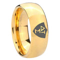10mm Greek CTR Dome Gold Tungsten Carbide Wedding Bands Ring