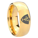 8mm Greek CTR Dome Gold Tungsten Carbide Mens Engagement Ring