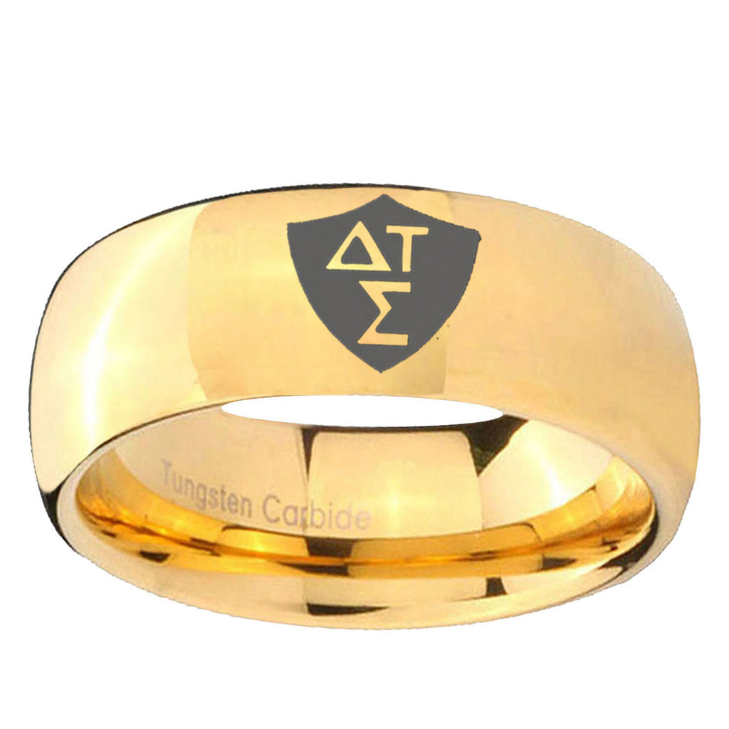 10mm Greek CTR Dome Gold Tungsten Ring