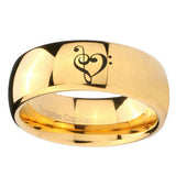 10mm-Music-&-Heart-Dome-Gold-Tungsten-Carbide-Wedding-Engraving-Ring