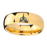 10mm-Klingon-Dome-Gold-Tungsten-Carbide-Men's-Engagement-Ring