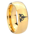 10mm Klingon Dome Gold Tungsten Carbide Men's Engagement Ring