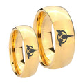 Klingon Dome Gold Tungsten His and Hers
