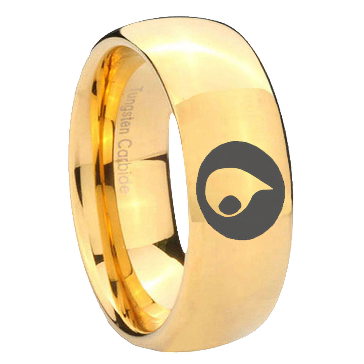 8MM Magic Gathering Dome Polish Gold Tungsten Men And Women Ring