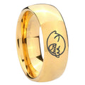 8MM Mario Boo Ghost Dome Polish Gold Tungsten Engrave Ring
