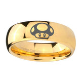 10mm-Mario-Mushroom-Dome-Gold-Tungsten-Carbide-Wedding-Band-Mens